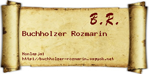 Buchholzer Rozmarin névjegykártya